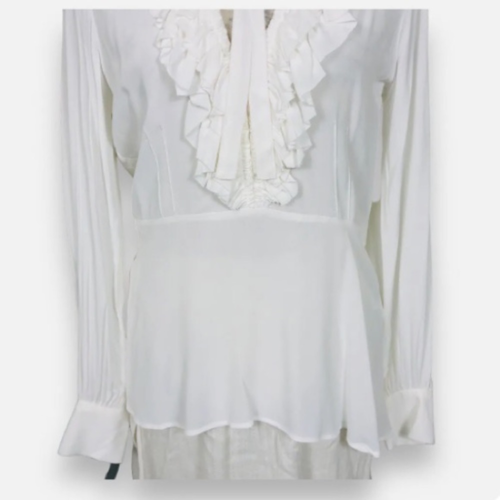 Zara :: White Ruffle Blouse - Picture 6 of 6